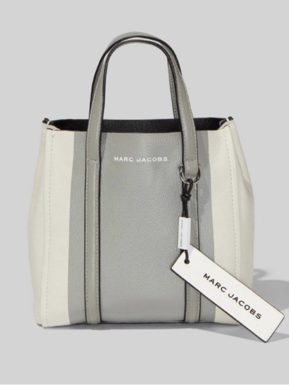 Marc Jacobs Mini Colorblock Leather Tote Bag - NWT Grey/White